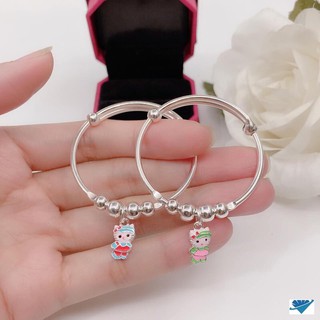 Lắc tay bạc bi cứng cho Bé yêu LT0119 - Kèm mèo sơn