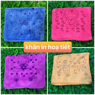 Khăn mặt in hoạ tiết, siêu mềm, siêu mịn (30x50cm)
