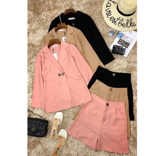 Bộ áo khoác vest blazer tay dài và quần