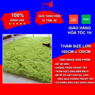 Thảm lông trải sàn phòng ngủ, thảm lông cừu mềm trang trí phòng khách cao cấp 160x 120cm, 80x 50cm