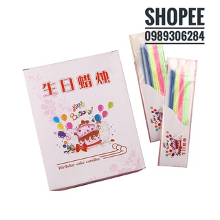 Hộp 24 vỉ nến tăm trang trí bánh sinh nhật