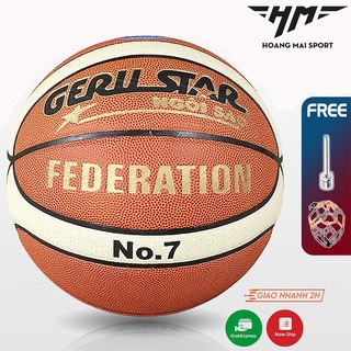 Banh Bóng Rổ Geru Star da Số 6, 7 tặng Kim và Túi Lưới
