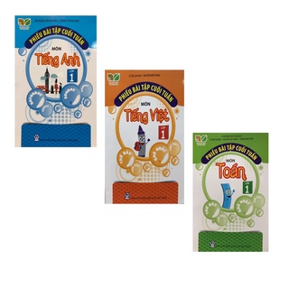 Sách - Combo Phiếu bài tập cuối tuần môn Toán Tiếng Việt Tiếng Anh lớp 1 ( Kết nối tri thức )
