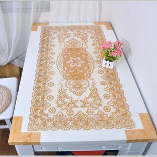 Khăn trải bàn ren hoa, khăn trải bàn hoa văn dập nổi lãng mạn nhiều kích cỡ