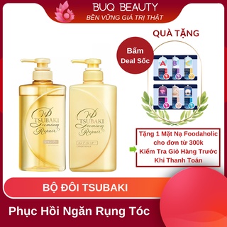 Combo Bộ Dầu gội Đầu Và Dầu xả Tsubaki Màu Vàng dưỡng phục hồi ngăn rụng tócTsubaki Premium Repair Stubaki 490ml/chai