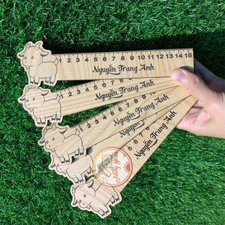 Thước khắc hình con Dê _ Thước 12 con giáp khắc tên theo yêu cầu