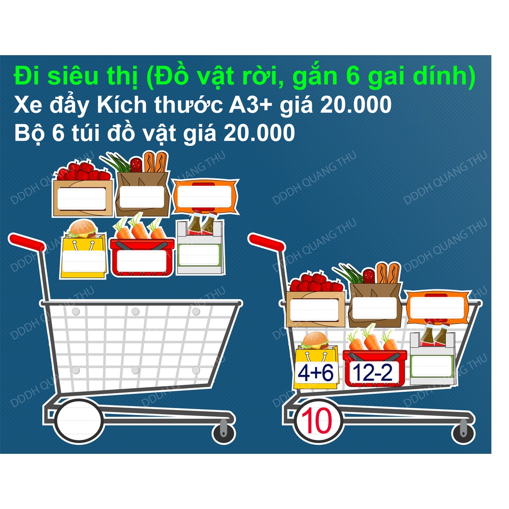 [Đồ dùng dạy học] Đi siêu thị (đồ vật rời)