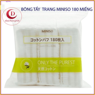 [RẺ VÔ ĐỊCH]BÔNG Tẩy Trang Nhật Bản Miniso 180 Miếng Dạng Túi