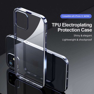 Ốp lưng dẻo viền màu iPhone 12 6.1/ 12 Pro 6.1 TPU electroplating protection hiệu Rock chính Hãng