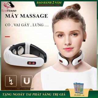 Máy massage cổ vai gáy cao cấp, trị liệu đau khớp hiệu quả, tặng 2 miếng dán xung điện, bảo hành 2 năm