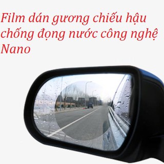 Combo 2 miếng Film dán gương chiếu hậu chống đọng nước, chống lóa công nghệ Nano Anti Fog