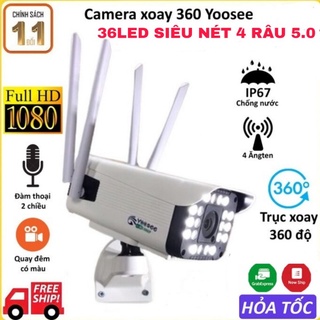 Camera ngoài trời yoosee thân 4 râu 36led quay quét 360 độ, đàm thoại 2 chiều, chịu nắng mưa, có màu ban đêm