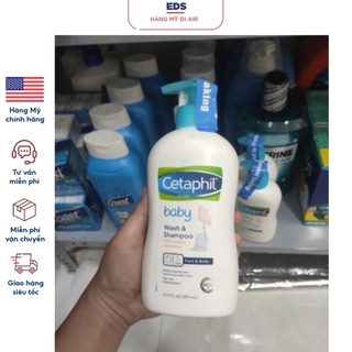 Sữa tắm gội toàn thân cho bé Cetaphil Baby Wash &amp; Shampoo 399ml - EDS Hàng Mỹ