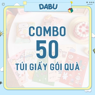 Combo 50 túi giấy gói quà DABU hình dễ thương đủ size lớn nhỏ