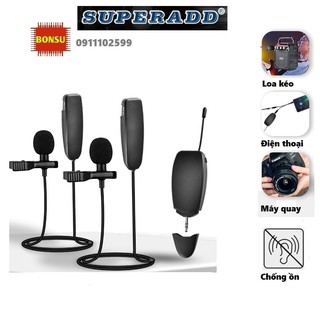 [Mã ELHACE giảm 4% đơn 300K] Micro không dây cài áo SUPERADD, quay video, thu âm trên điện thoại, máy ảnh, lọc âm tốt