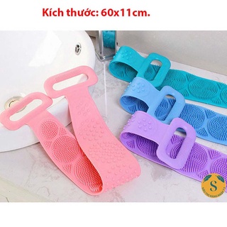 Dây Tắm Chà Lưng 2 mặt Silicon (giao màu ngẫu nhiên) [CHÀ LƯNG]