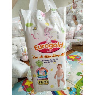 Tã quần Eurosoft (mẫu mới Eurogold) size M50 L50 XL50 XXL50 XXXL50 siêu thấm chống hăm
