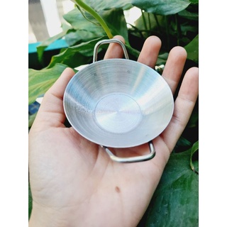 (vid nấu thử)Chảo không gỉ Mini dành cho mô hình nấu ăn dollhouse , miniature