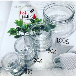 Lọ đựng bột, đựng kem nhiều size - phụ kiện nail
