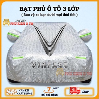 Bạt Phủ Xe Ô Tô VINFAST FADIL, LUX A 2.0, LUX SA 2.0, Chất Liệu Bạt Tráng Nhôm 3 lớp, có khóa kéo cửa lái, có phản quang
