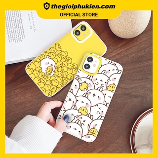 Ốp iphone - Ốp lưng iphone cạnh vuông viền camera Thỏ và vịt dành cho ip 6 đến 14promax - ng159