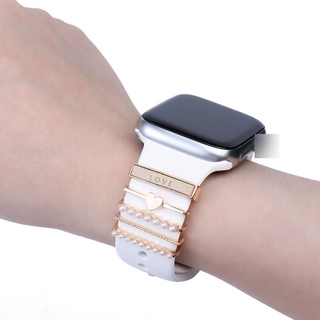 Dây Đeo Đồng Hồ Bằng Kim Loại Và Silicon Đính Kim Cương Trang Trí Cho Apple iwatch