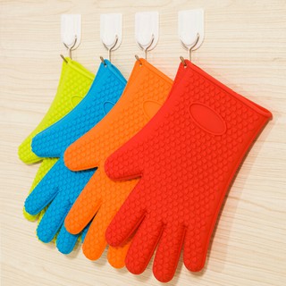 Găng tay silicon cách nhiệt chịu nhiệt - kitchen silicon glove for oven cooking  Thicken Silicone Heat Resistant