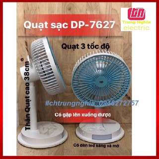 [DP SIÊU MÁT] QUẠT SẠC CAO CẤP DP 1434 CÓ ĐÈN LED CAO 38 CM