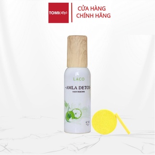 Combo Xịt dưỡng tóc Amla Hair Reborn LACO 100ml + Bông nở rửa mặt Laco 12pcs