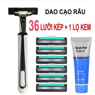 Dao Cạo Râu 36 Lưỡi Tặng Kèm Kem Tạo Bọt