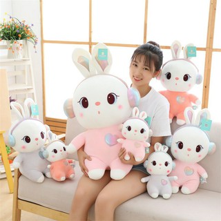 Gấu bông hình thỏ đeo tai nghe siêu mềm