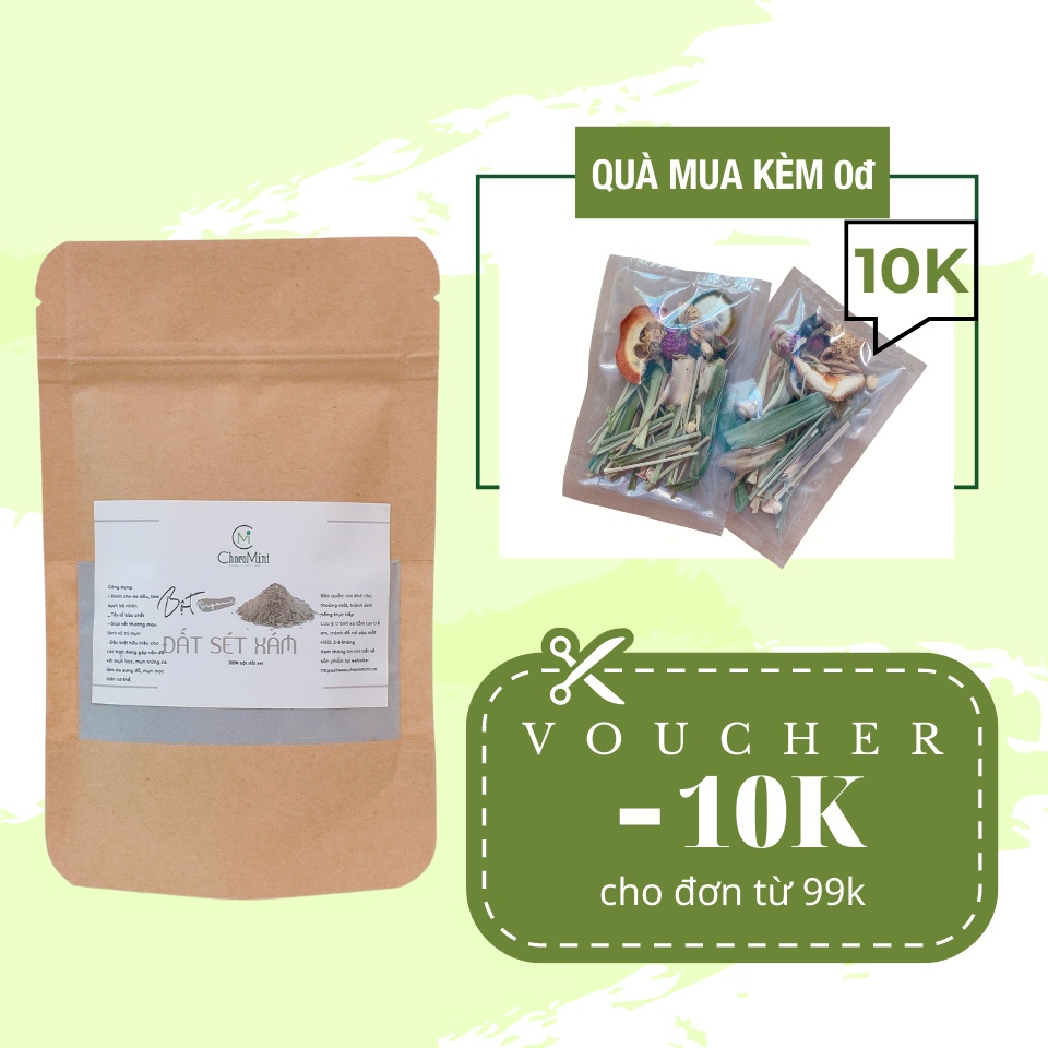 BỘT ĐẤT SÉT XÁM HANDMADE  (100GR)