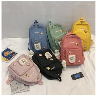 Ba lô, cặp sách unisex nam nữ KIKIMI cute dễ thương chống nước mẫu hót nhất 2021 không kèm gấu