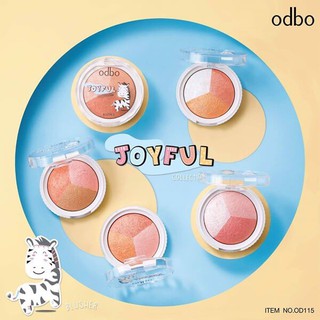 [Auth Thái] Phấn Má Hồng Có Nhũ Odbo Tông Cam San Hô Joyful Blusher OD115 No.02 - Phấn Má Hồng Tông Cam San Hô