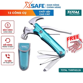 Búa đa năng cầm tay TOTAL THMFH0126 Búa đóng nhổ đinh, kẹp, cắt, bấm khóa cứng, thép Cr-V siêu bền cứng, chống rỉ sét