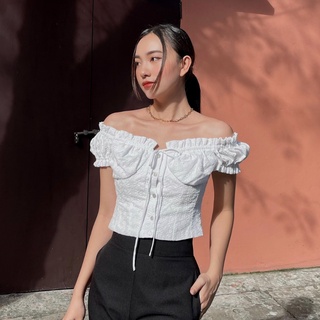Áo croptop xô thêu , Peace House Clothing