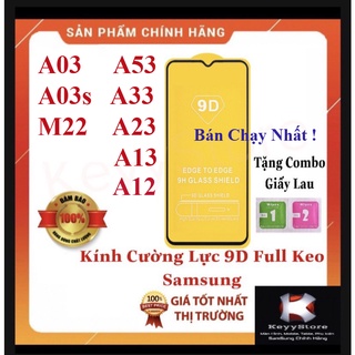 Kính cường lực Full viền 9D cho Samsung A03 A03s A12 A13 A23 A33 A53 M22 Chống trầy xước , Hạn chế va đập , Bảo vệ máy