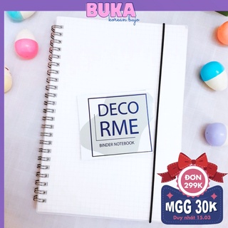 SỔ LÒ XO kép basic bìa trong DOT GRID DecorMe có dây nẹp 160 trang