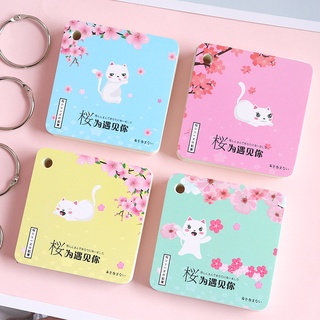 Thẻ flashcard vuông hoạt hình dễ thương học từ vựng ghi chú