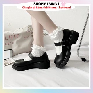 (Có Sẵn) Giày Lolita Giày Búp Bê Nữ Mary Jane Quai Ngang Cài Mũi Vuông đế 5 phân Phong Cách Hàn MJ 02