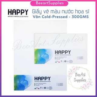 Giấy vẽ màu nước Happy 300gms CHÍNH HÃNG size A5/A4 Tập 10 tờ