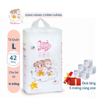 Tã/bỉm quần hữu cơ Love Baby size L 42 miếng cho bé từ 9-14kg