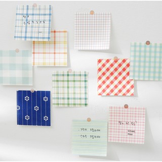 Giấy note set 200 tấm giấy nền trang trí sọc grid Mgcity Lattice ghi chú | BNM128