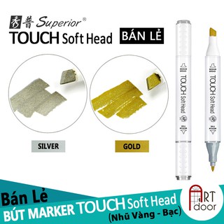 [ARTDOOR] Bút Marker Nhũ TOUCH SOFT HEAD Lẻ (Vàng/Bạc)