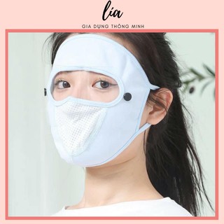 Khẩu trang vải ninja lót nỉ siêu ấm kèm kính chắn gió mưa bụi tiện lợi