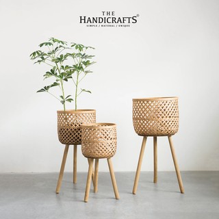 Giỏ tre trồng cây bằng tre tự nhiên, 3 Size (Floor 3 Piece Wicker Basket Set) |The handicrafts