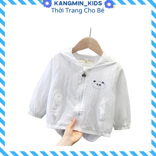 Áo khoác chống nắng cho bé in hình gấu cute Kangmin-Kids, áo chống năng cho bé trai bé gái, quần áo trẻ em từ 6-18kg