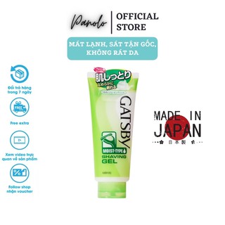 Gel cạo lông vùng kín, Cạo lông cơ thể Gatsby Shaving Gel Moist Type 205g, Mát lạnh, sạch tận chân lông, không rát da