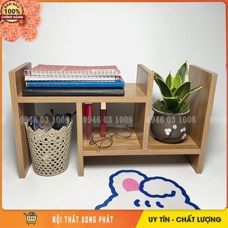 Giá sách để bànFREESHIPKệ sách mini gỗ 2 tầng tiện lợi để bàn làm việc, bàn học (K1)