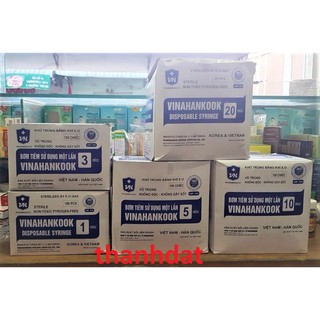 ( đủ loại ) 1 hộp 100 cây kim bơm tiêm ống chích dùng 1 lần 1ml/cc, 3ml/cc, 5ml/cc, 10ml/cc, 20ml/cc